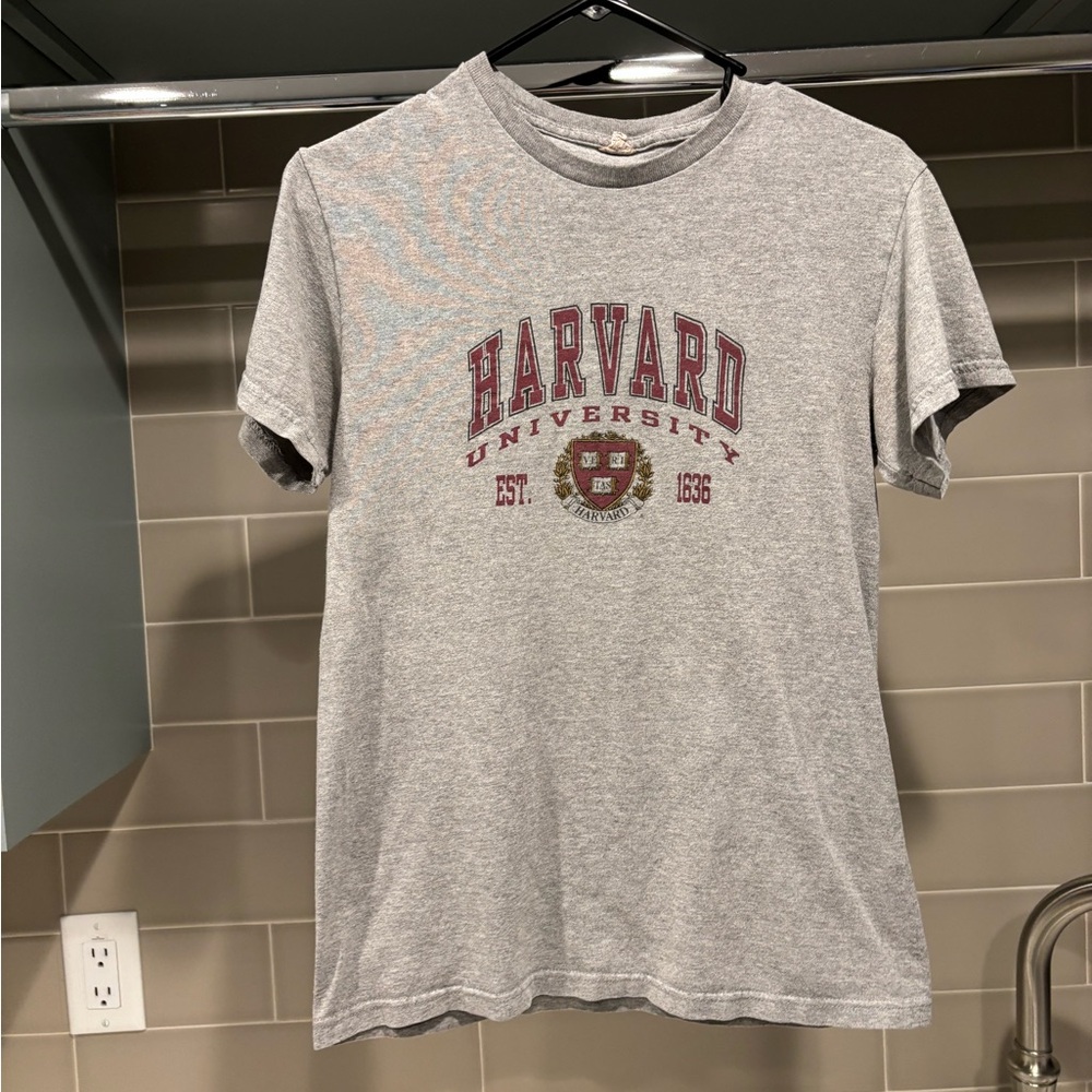 Y2K Harvard University Grey Tee Size S Seal
